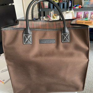 BOB TALL TOTE IN BROWN BRUSHED MICROFIBER BY BAEKGAARD